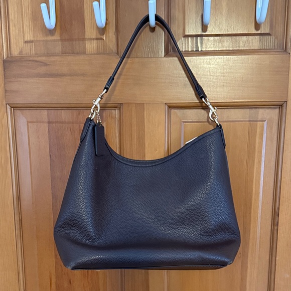 Coach Brown Pebbled Leather Hobo Bag - Picture 4 of 8